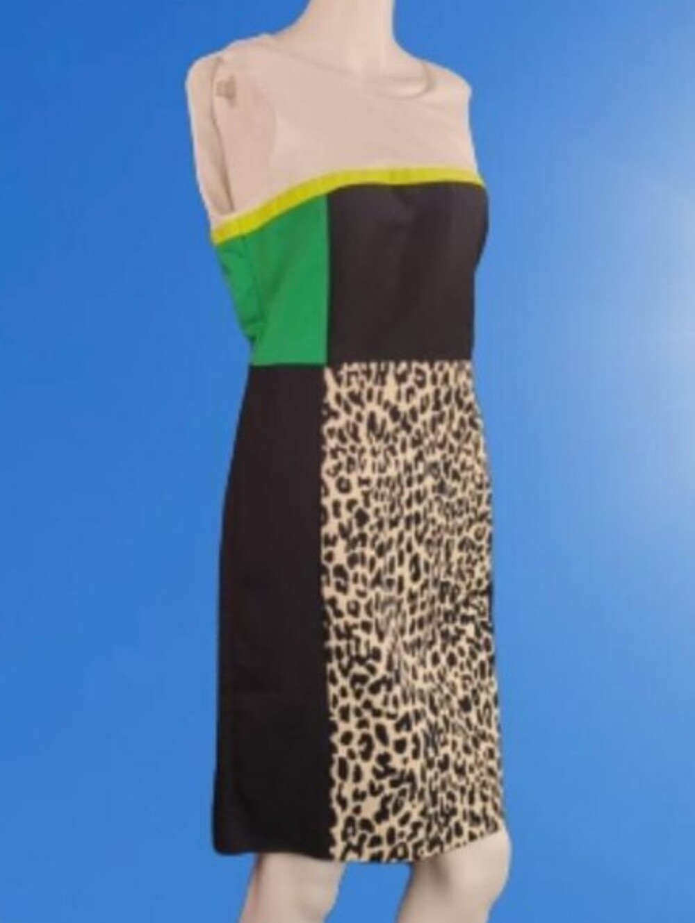 Calvin Klein Leopard Print Color Block Dress